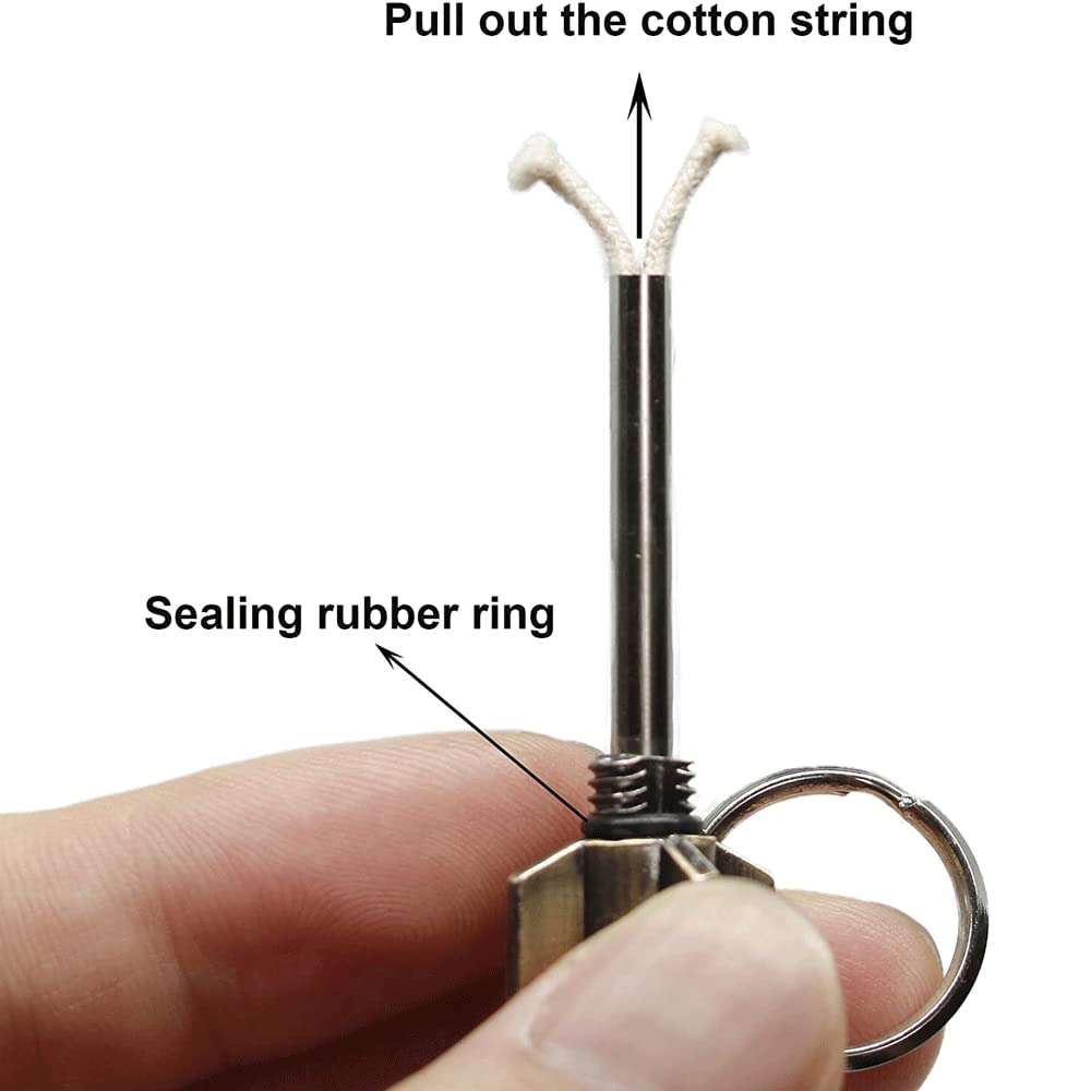 BOLLAER Permanent Match Lighter Cotton Wick Accessories, Replacement Wick for Metal Matches, Suitable for Emergency Rescue, Camping, with 20 Cotton Wick, 20 Rubber Ring 6