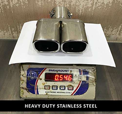 Oshotto Stainless Steel SS-010 Car Exhaust Muffler Silencer Cover Compatible with Maruti Suzuki Brezza (Chrome) 6