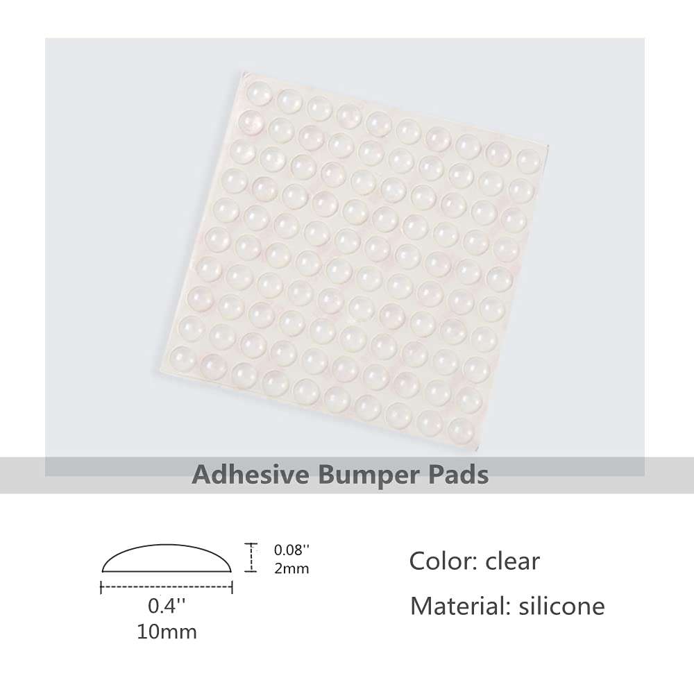 100 PCS Round Clear Adhesive Bumpers Combo, Cabinet Door Rubber Bumpers, Self Adhesive, Sound Dampening, for Drawers, Table Tops, Cupboard, Picture Frames, Glassware and Furniture 2