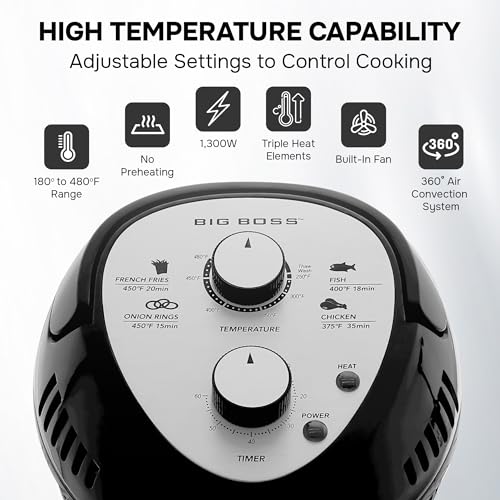 Big Boss Oil-less Air Fryer, 16 Quart, 1300 watt, Black 5