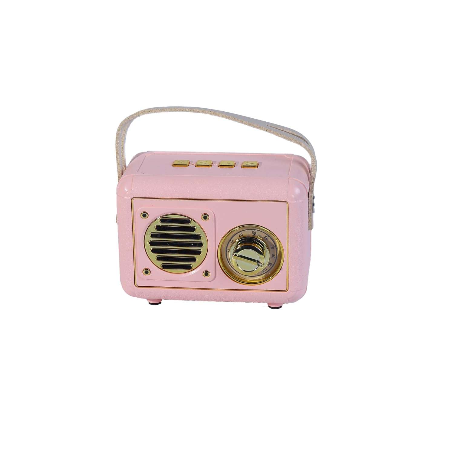 Vintage Radio Retro Bluetooth Speaker,Old Fashioned Classic Style,Enhanced Bass Retro Wireless Vintage Speaker with TF Card Slot,for Travel, Home, Beach, Kitchen - Pink 3