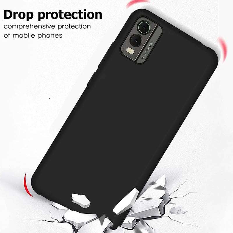 SkyTree Nokia C32, [Bumper] Exculsive Silicon Candy with Anti Dust Plugs Shockproof Slim Back Cover Case for Nokia C32 6.5" - Black 6