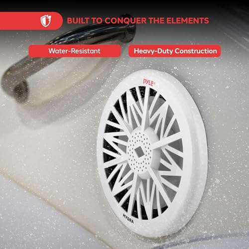 Pyle 10-Inch Outdoor Marine Audio Subwoofer - 500 Watt Single White Waterproof Bass Loud Speaker For Marine Stereo Sound System, Under Helm or Box Case Mount in Small Boat, Water Vehicle - PLMRW10 2