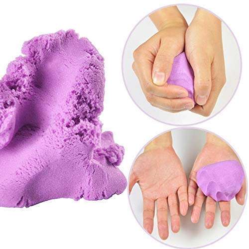 jesilo Kinetic Sand Kit Amazing Dough and Clay Active Magic Clay Sand with Mould,Activity Toys Indoor Games for Kids(1 KG Bucket with Mould Toys 6