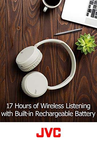 JVC Deep Bass Wireless Headphones, Bluetooth 4.1, Bass Boost Function, Voice Assistant Compatible, 17 Hour Battery Life - HAS35BTB(Black) 4