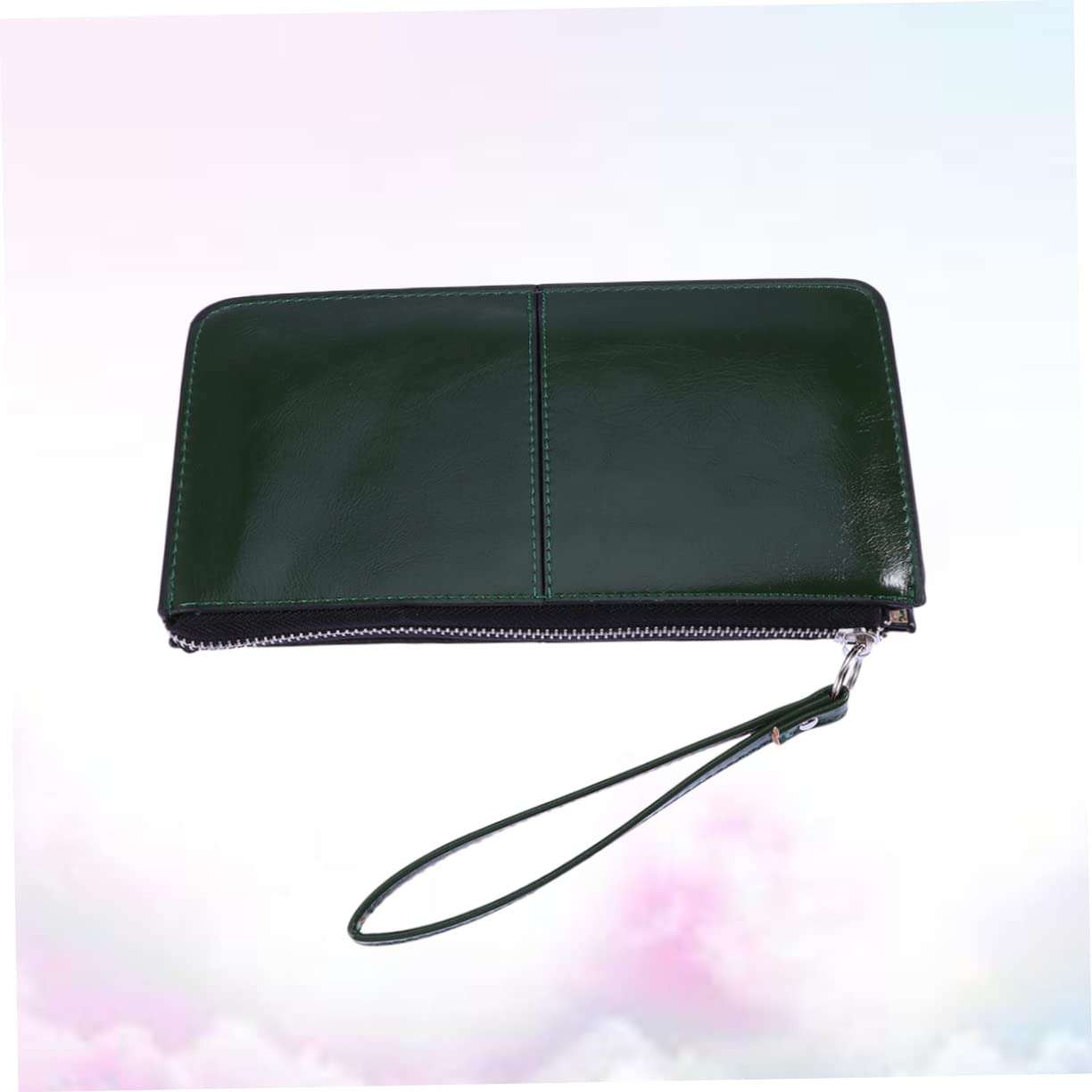 DEARMAMY Elegant Women Wallet Zipper Buckle Clutch Purse High Capacity Envelope Bag Leather Handbag Phone Slot (dark) 5