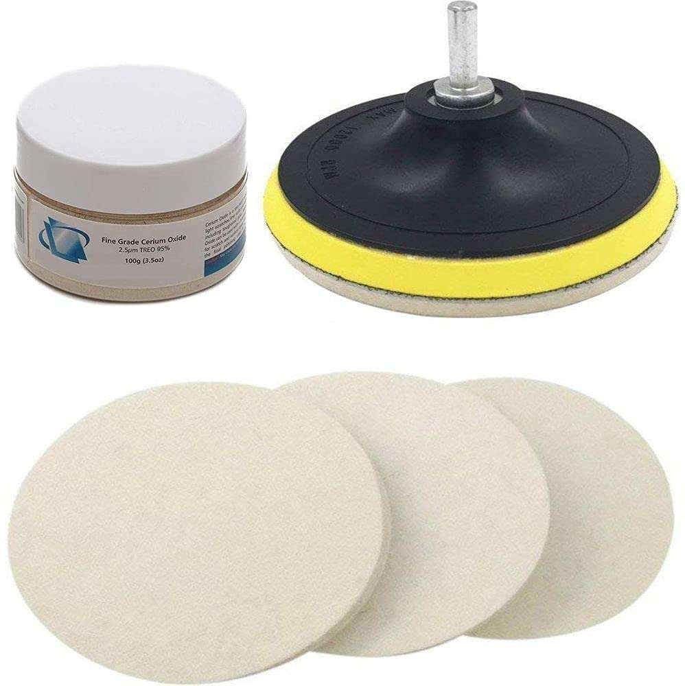 Diy Crafts 12516 India 152 100 Grm Cerium Oxide, Backing Pad, Universal Nut & Wool Polishing/ Buffing Pad, Multicolor, 100 Piece 4