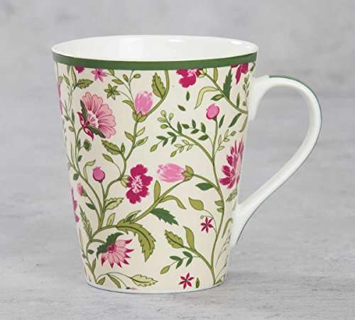 India Circus Floral Ceramic Tea, Milk or Coffee Mugs (Set of 2) 300ml Each, Multicolor, can be Used to Gift to Loved Ones (IC-MM2-CC4) 6