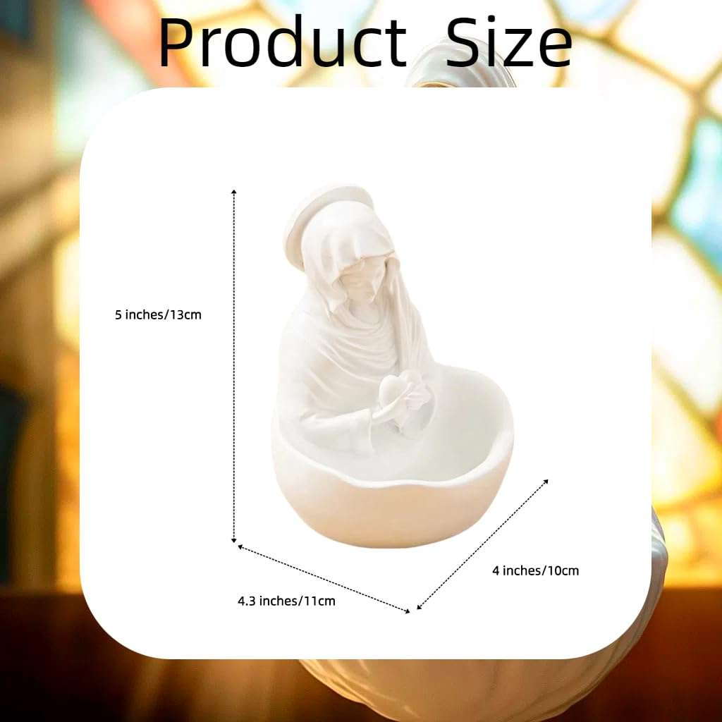 Liisaho Our Lady of Grace Statue Virgin Mary Keepsake Rosary Holder,Catholic Gifts for Women Religious Home Decor,5" Blessed Mother Statues, Resin Relic（1pcs） 3