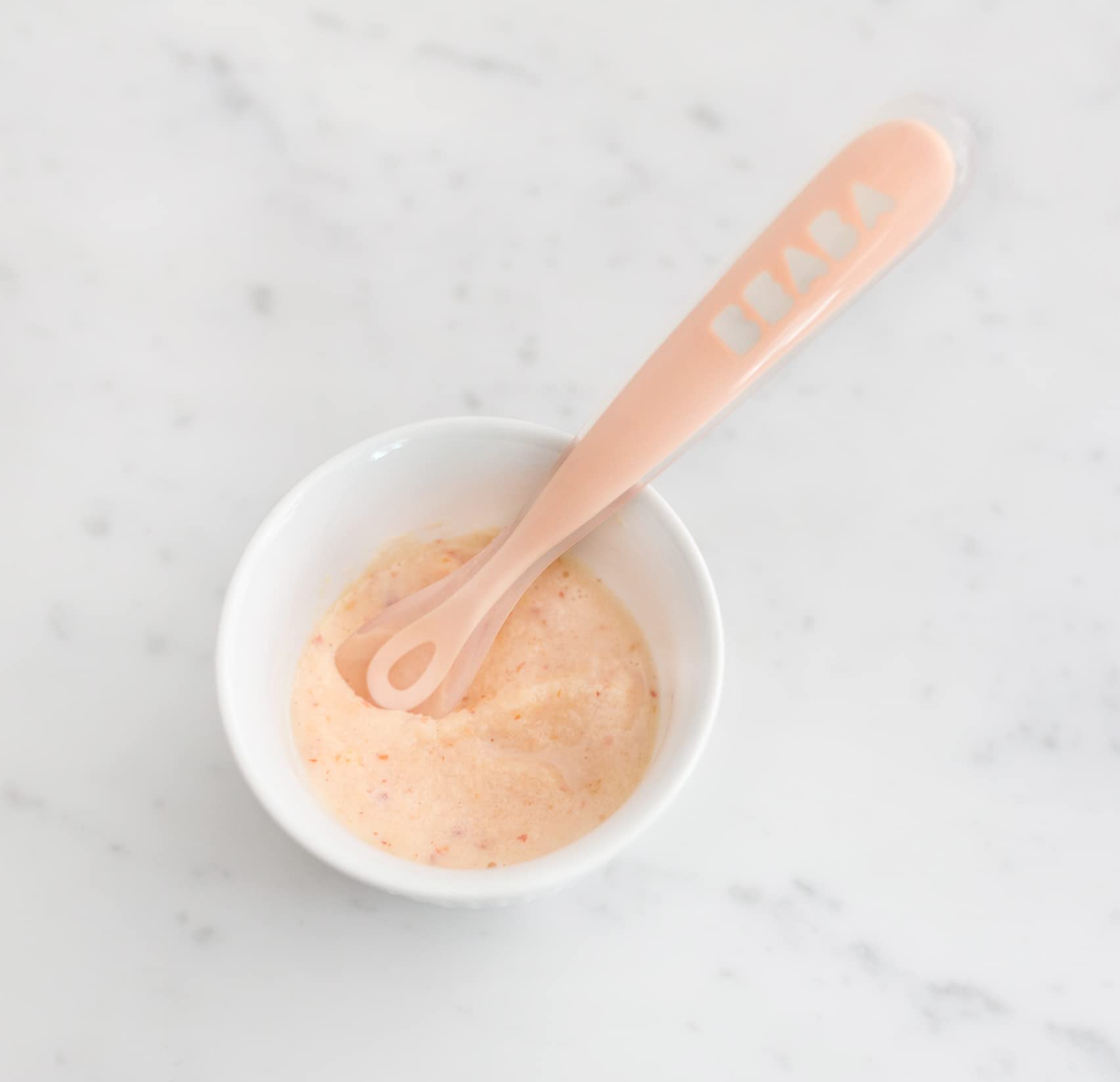 BEABA First Stage Baby Feeding Spoon Set, The Original Soft Tip Silicone Spoons for Babies, Gum Friendly BPA Lead Phthalate and Plastic Free, Great Gift Set (4 Pack), Rose 6