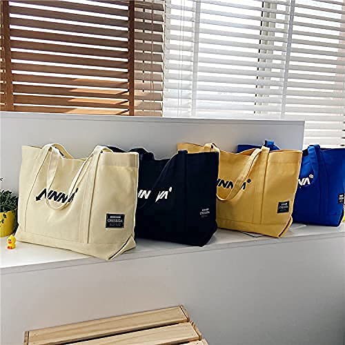 Women’s Canvas Tote Bag, Large capacity, Casual Shoulder Bag,Multipurpose Handbag (bright yellow) 4