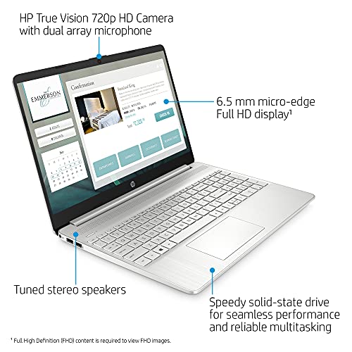 HP 15.6" Full HD Premium Laptop, AMD Ryzen 5-5500u Processor, 8GB DDR4, 256GB SSD, 802.11ac, Bluetooth, HDMI, Windows 10, W/Silmarils Accessories 2