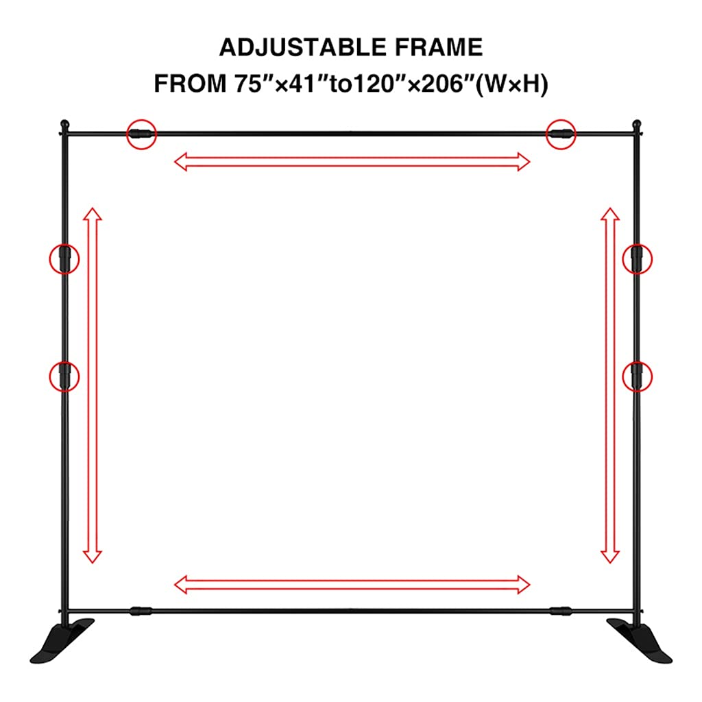 TBGFPO 10 X 8 Ft Adjustable Background Stand Kit, Portable Photography Trade Show Photo Booth Background for Parties with Carrying Bag 6