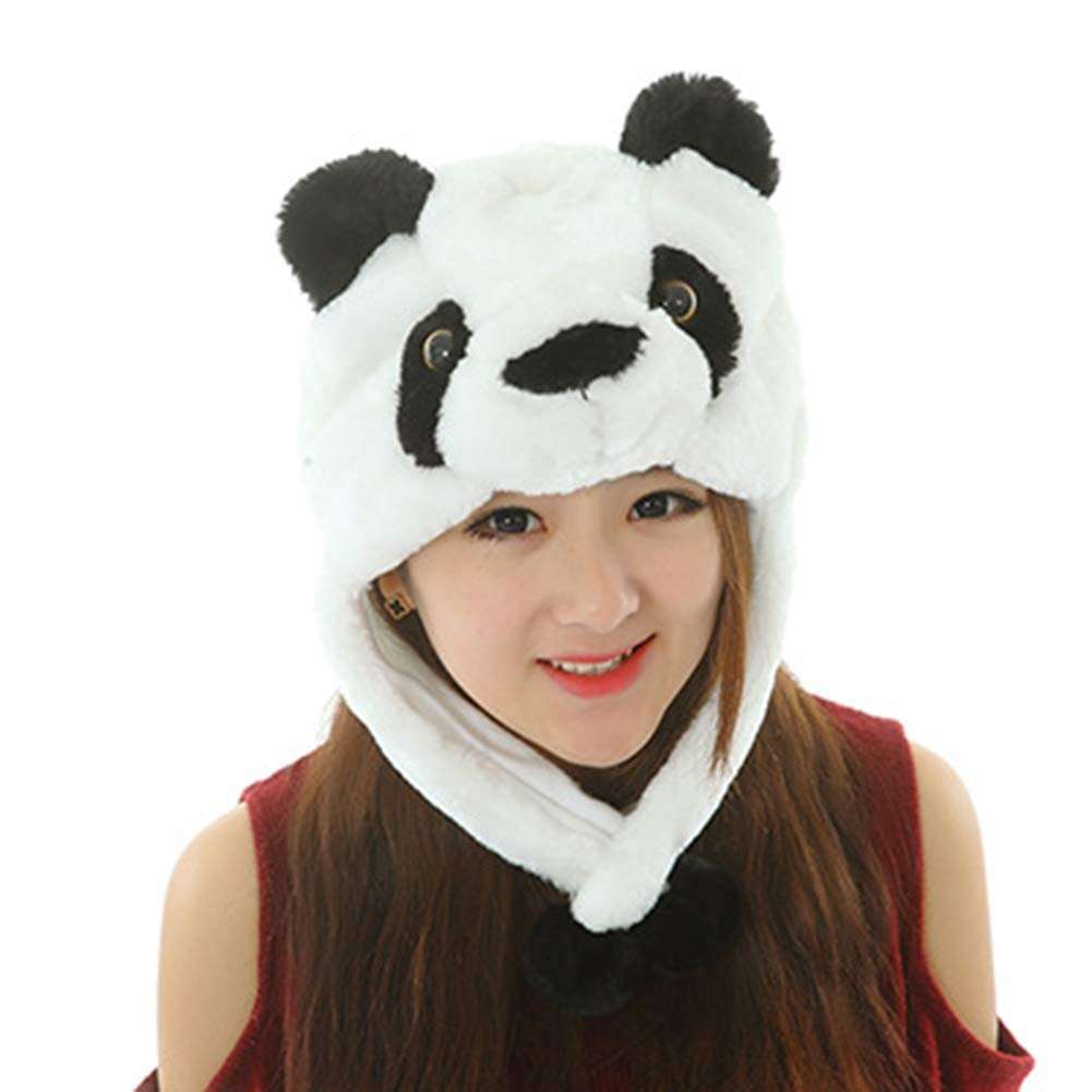 Soft Faux Fur Plush Stuffed Cute Panda Animal Costume Cap with Toy Hood for Boys and Girls (White, Free Size) 6