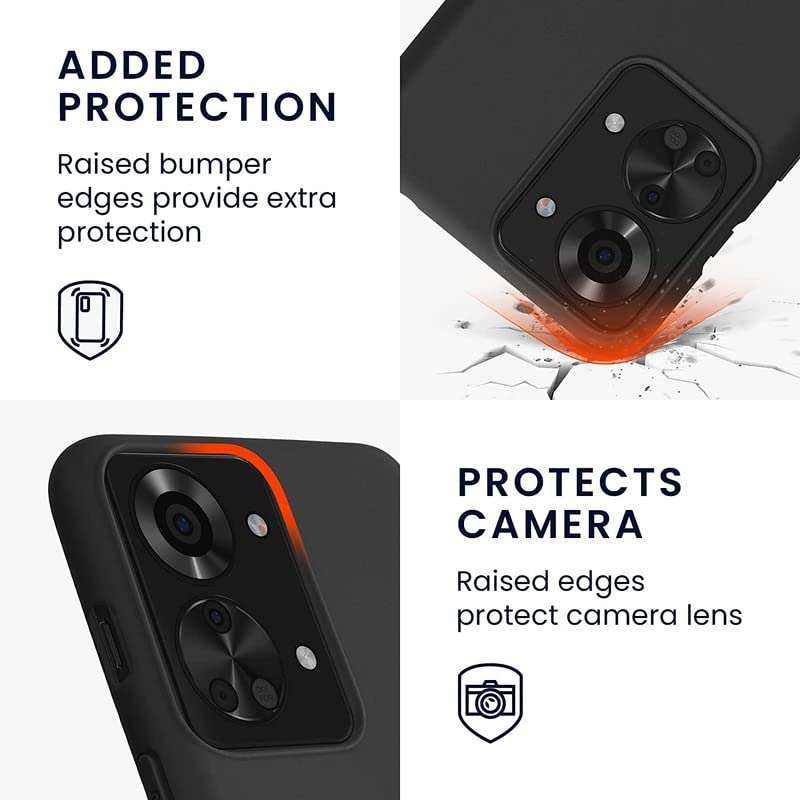 ConnectPoint Rubber Soft Silicon for OnePlus Nord 2T, Flexible Soft Silicon Candy, Scratch Resistant Back Case Cover for OnePlus Nord 2T - Black 4