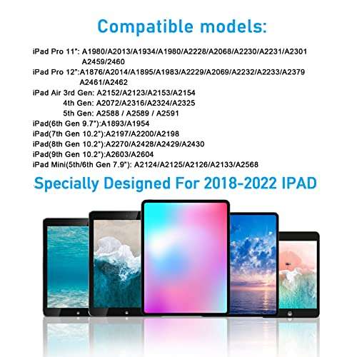 Stylus Pen for iPad mini 6/5th Gen, iPad Pencil for iPad 6/7/8/9th Gen, Air 3rd/4th Gen, Active Pen with Palm Rejection for iPad Pro (11/12.9 Inch), Magnetic Stylus Pens 2