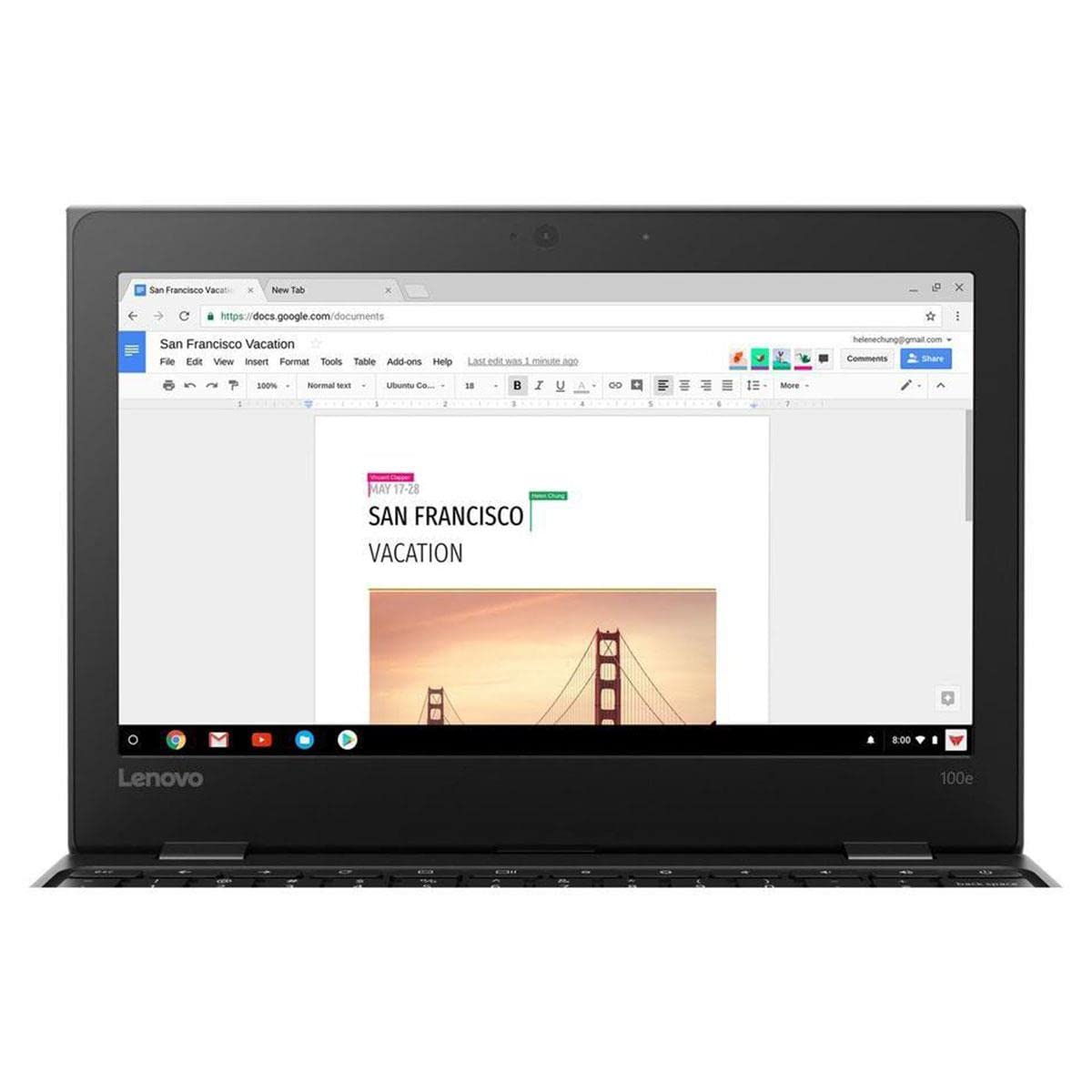 Lenovo Chromebook 100e 2nd Gen 11.6" HD Notebook Computer, Intel Celeron N4020 1.10GHz, 4GB RAM, 32GB eMMC Flash Memory, Chrome OS, Black 4