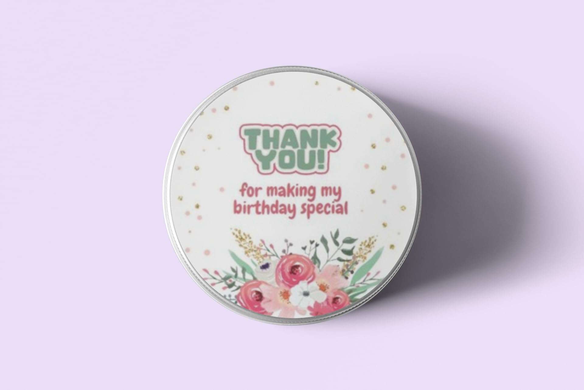 Floral Theme Model 4- Thankyou Sticker (6 CM/Sticker/Mixcolour/24Pcs) 5