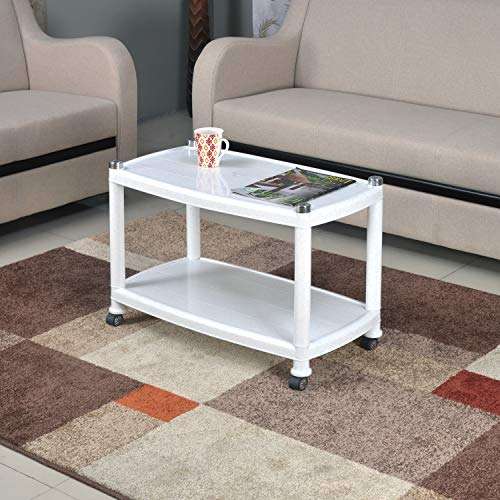 Nilkamal CENTBL5 Contemporary Center Trolley Coffee Table/Tea Table/Teapoy for Home/Living Room/Office & Outdoor. (Plastic) 1