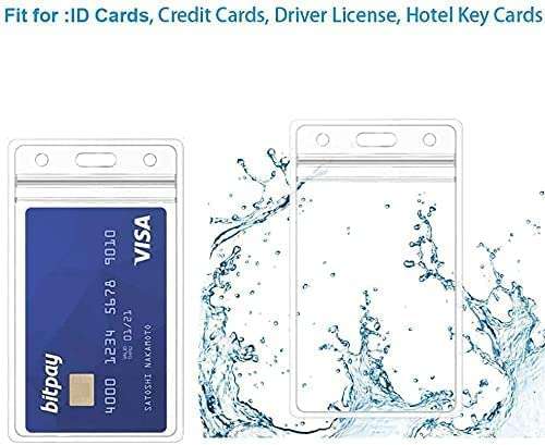 Dey 's Stationery Store Clear Card Holder with Lanyard and Bedge Reel (Pack of 2) - Sealable Waterproof Clear ID Card Badge Holder with Swivel J Hook 4