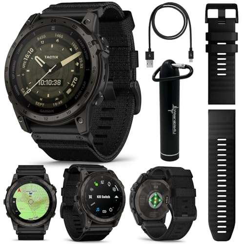 Wearable4U Garmin tactix 7 Pro Ballistic GPS Tactical Smartwatch Bundle (tactix 7 Pro Ballistic, +Black Earbuds) 1