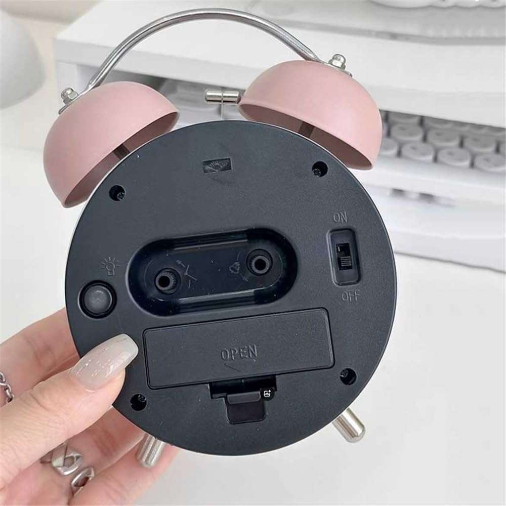 Eopzo Classic Retro Twin Bell Alarm Clock | Silent Non-Ticking Analog Table Clock with Loud Ringer & Night Light | Luminous Dial Bedside Clock for Kids, Students, Bedroom & Study Table 4