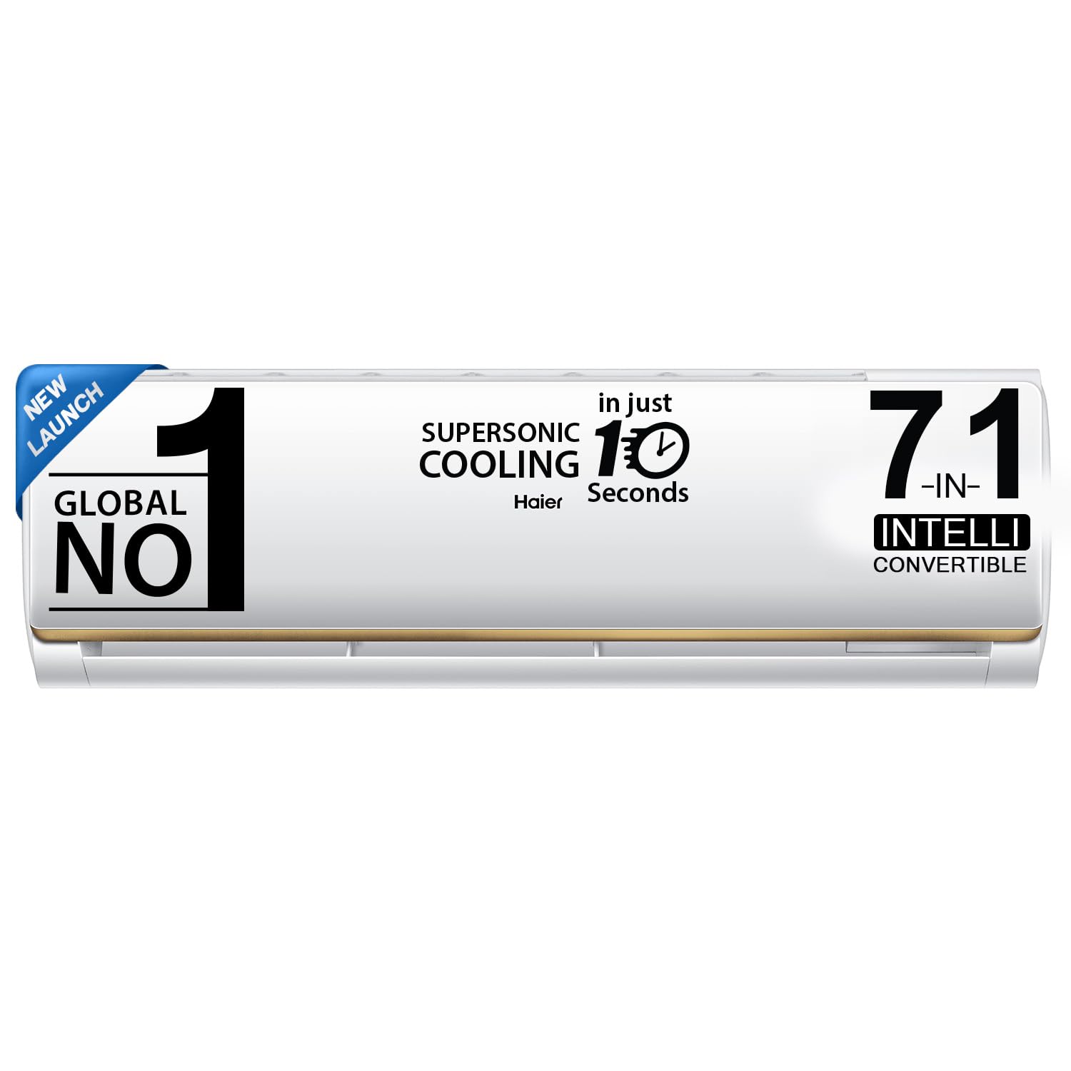 Haier 1.5 Ton 4 Star Triple Inverter Split AC (Copper, 7 in 1 Convertible, Anti Bacterial Filter, Cools at 60°C Temp, 20 Mtrs Air Throw - HSU18C-TQG4BN-INV,White,2024 Model)