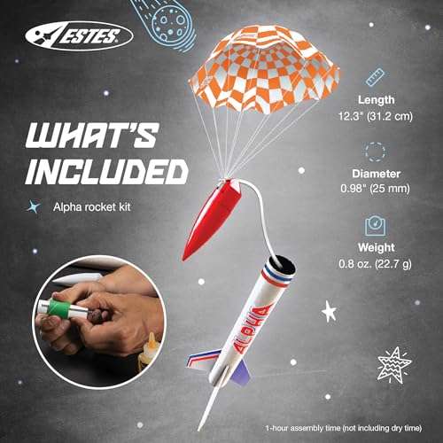 Estes 1225 Alpha Rocket-Building Kit, Intermediate Flying-Rocket-Model Kit for Ages 10+ 3
