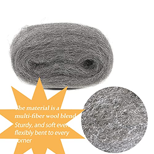 2 Pack Steel Wire Wool Fill Fabric DIY Kit, Coarse Steel Wool Gap Blocker for Stuff Holes/Wall Cracks/Siding/Pipeline/Vents in Garden, House, Garage 4