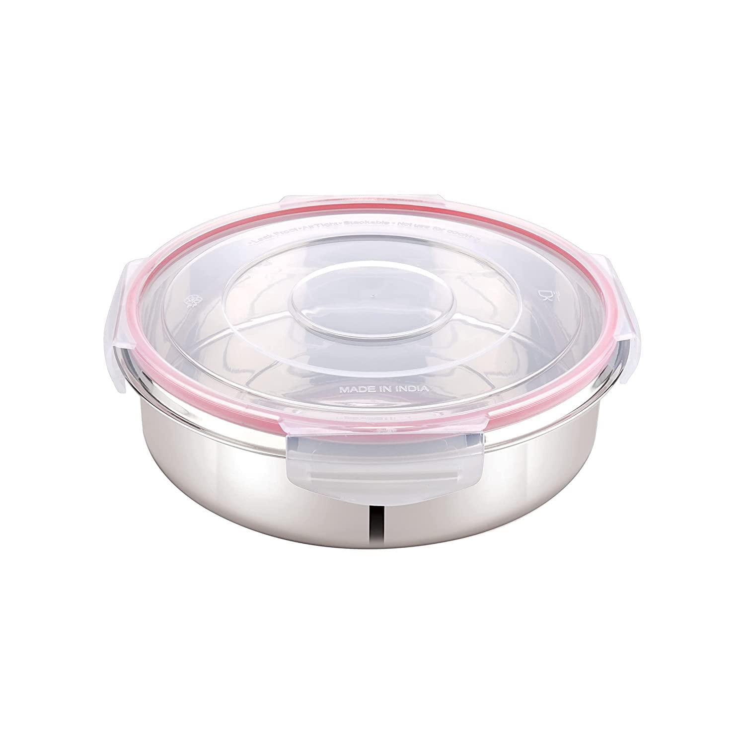 SNNP Click and Seal container airtight lid with Stainless Steel body for Office and Home use (Capacity 125ml) 1