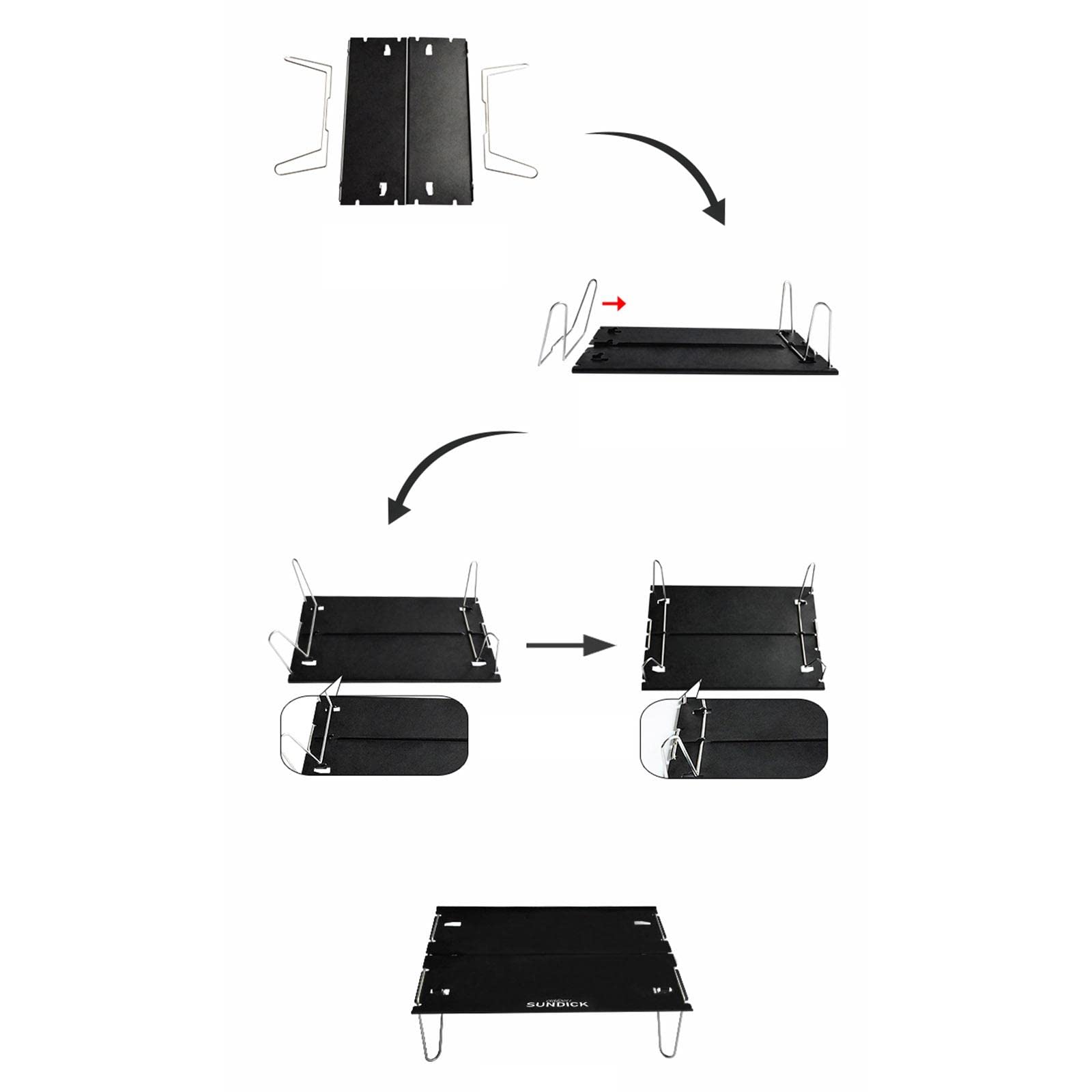 Mini Camping Foldable Table Ultralight Tent Tables Desk for Dining Black 1