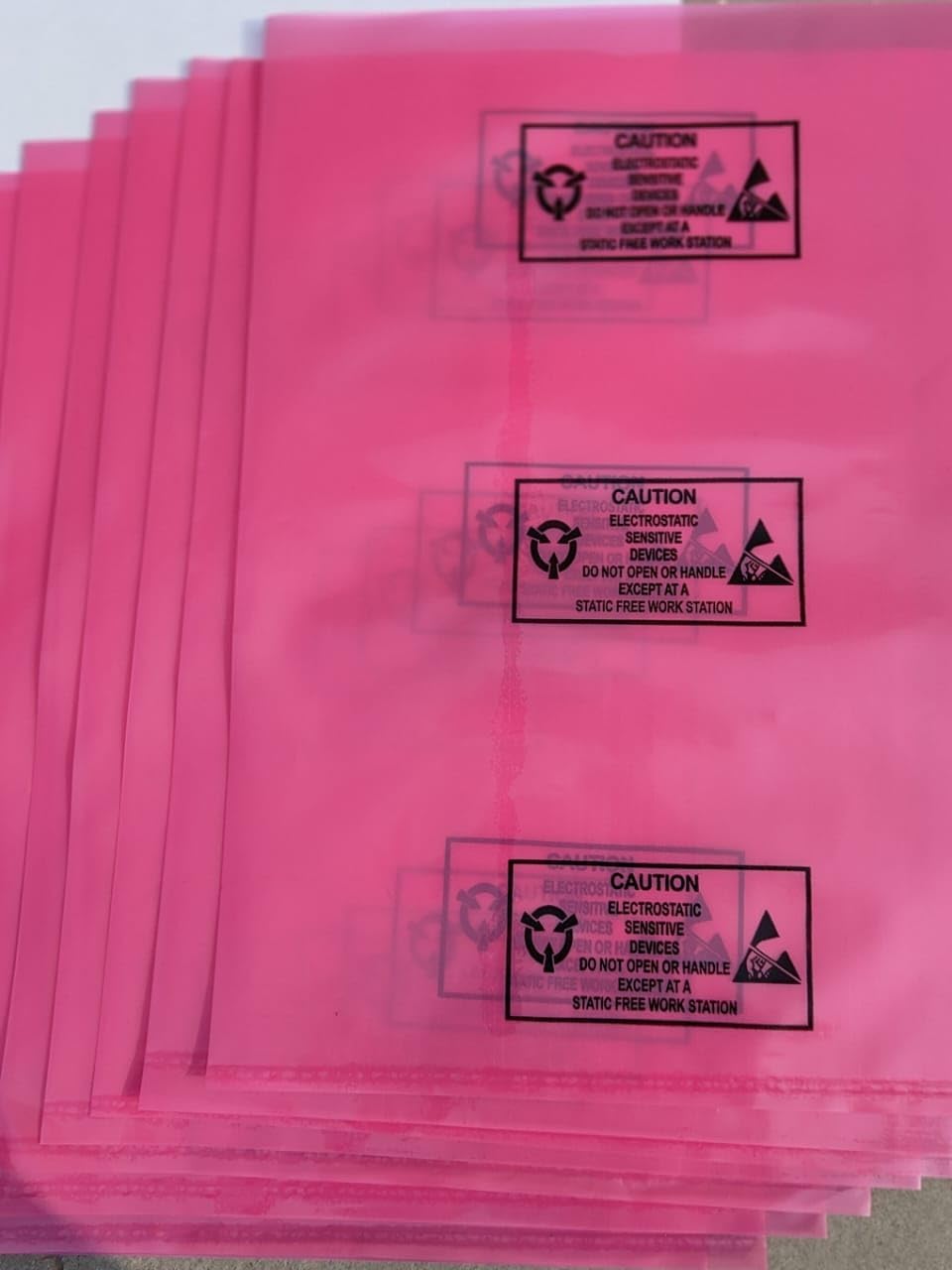 ESD Safe Antistatic Pink Bag for Hard Disk and Mother Board Electronic Item Packing Bag Size-24X24 INCH /2X2 FEET Pack of 50 PCS 3