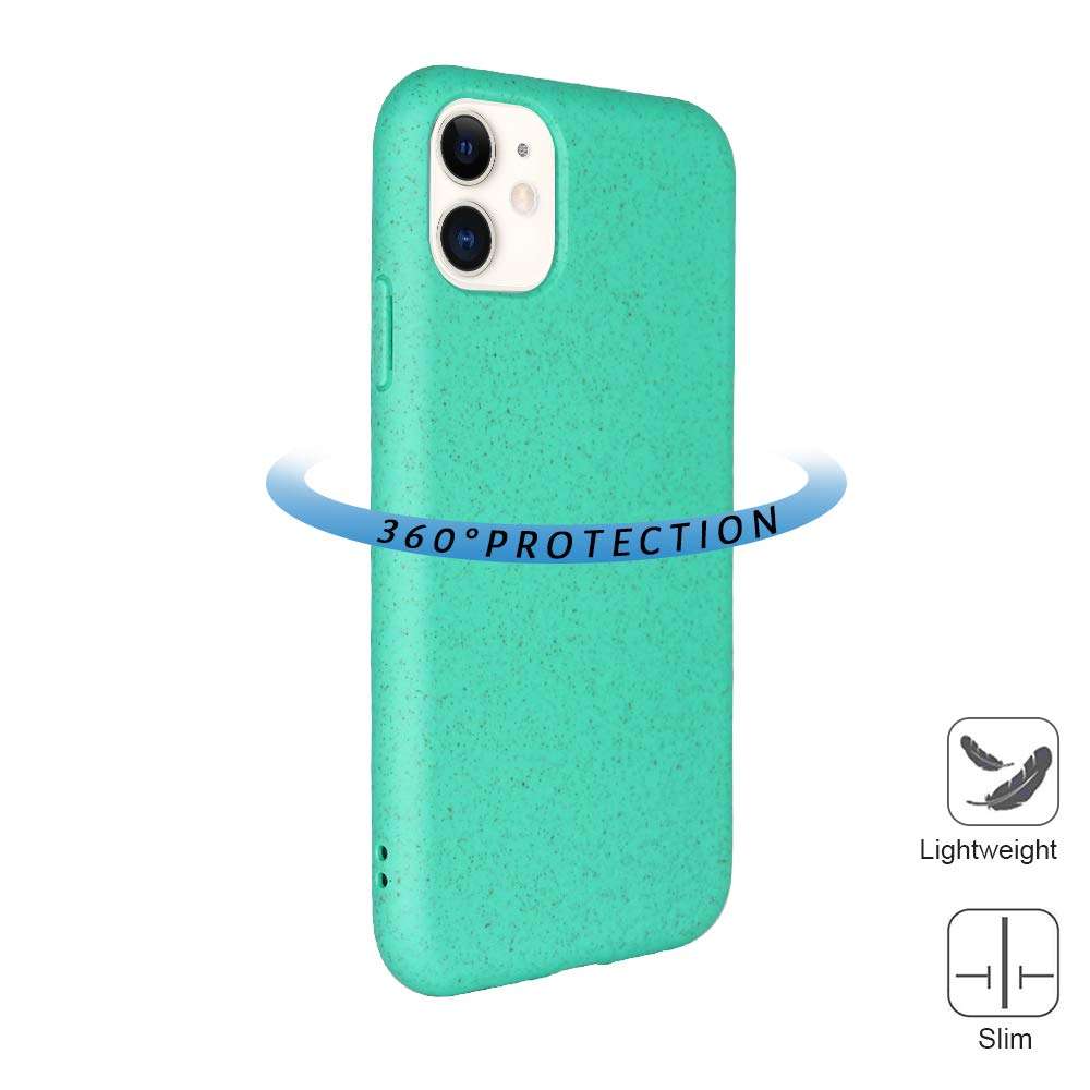 Inbeage Biodegradable Case for iPhone 11,Eco-Friendly,Natural Texture,Speckled,6.1 Inches (Kelly Green) 5