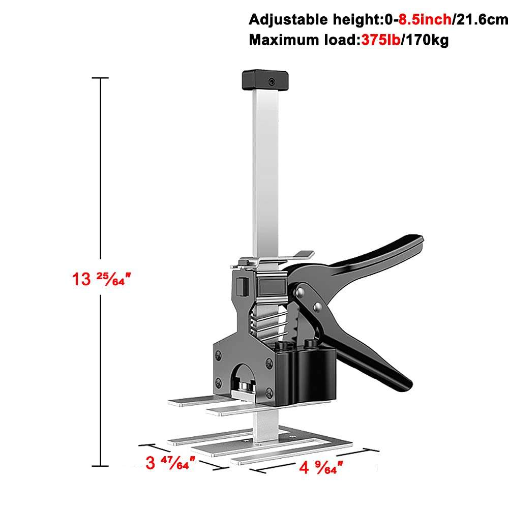 DUEBEL 2 Packs Floor Jack Furniture Lifter Drywall Lift Kit Bricklaying Tools Labor Saving Arm Jack Drywall Tools Hand Lifting Jack Tool Furniture Lifters for Heavy Furniture (300kg, 23cm, gloves) 4