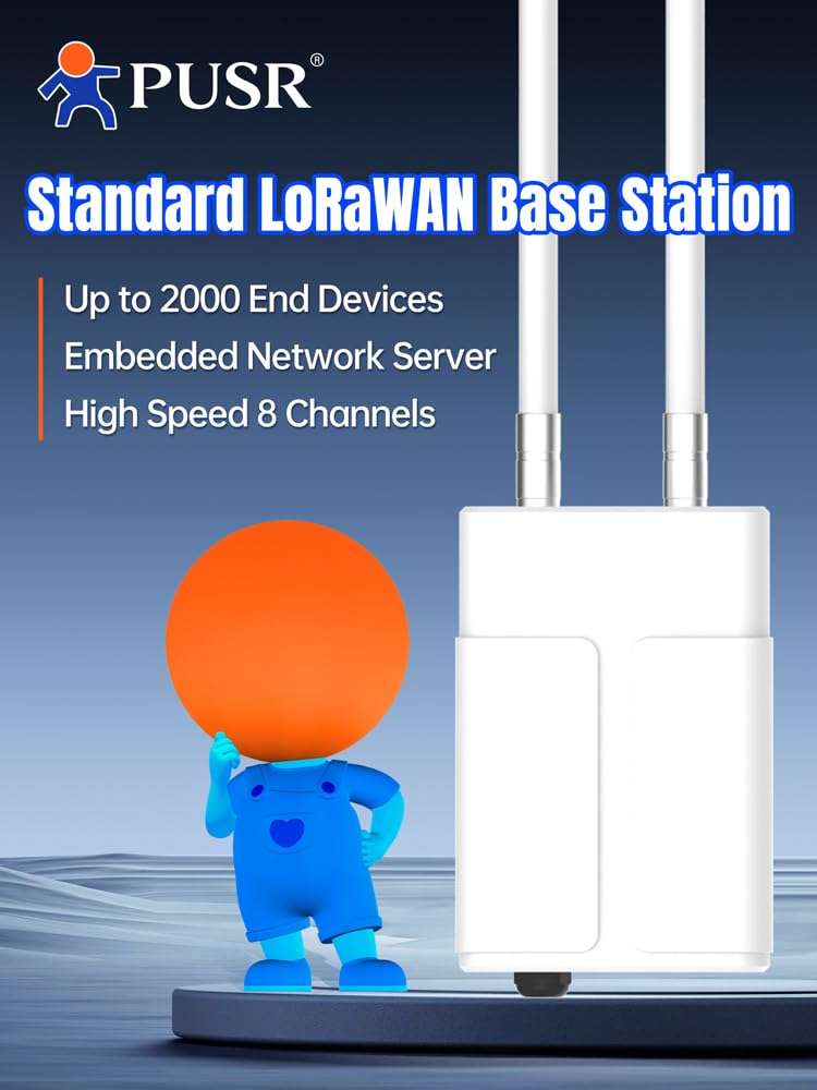 PUSR Outdoor LoRaWAN Gateway Quad-Core 64-bit Processor Semtech SX1302 Up to 2000 end nodes IP67 Waterproof USR-LG280 4