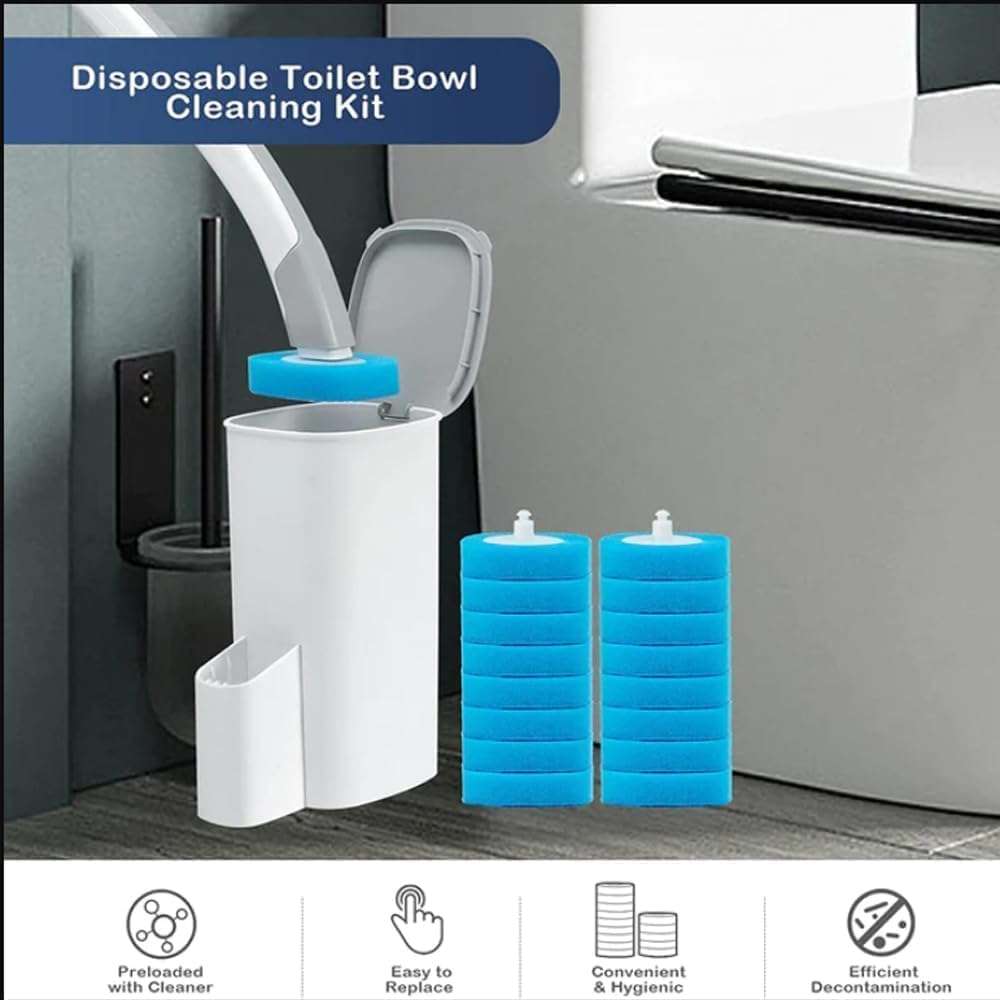 OENZA Disposable Toilet Riffils, Disposable Toilet Brush Refills, Toilet Brush Refills Bathroom Accessory Riffils Sets Household Products (8 Rifills Only) 3