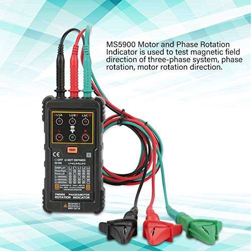 Portable Handheld Three Phase Motor Rotation Indicator Tester Motor Rotation Tester for Installing Repairing Maintaining Three Phase System 6