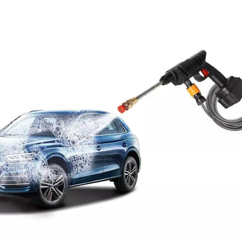 DADLM® (Double Battery) Cordless Portable Wireless Pressure Washer Gun 48V 12000mAh High Pressure Water Gun for Car Wash and Bikes Cleaning with Adjustable Nozzles and 5M Hose Pipe (Car Washer Gun) 4