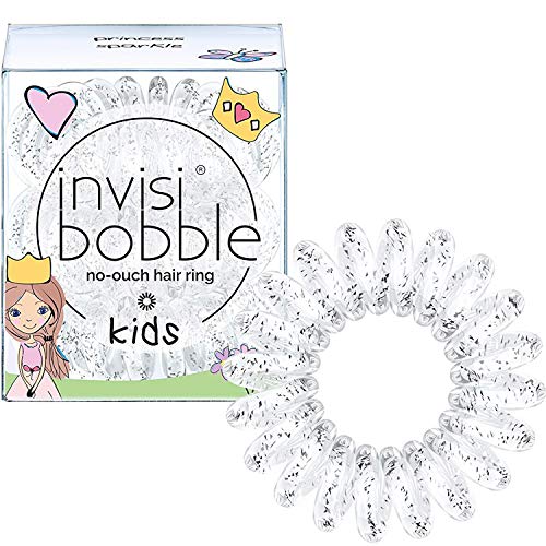 invisibobble Kids Spiral Hair Ring - Princess Sparkle - No-Ouch Coil Hair Ties with Strong Grip, Non-Soaking, High Wearing Comfort Updo Tool for Girls Toddlers and Kids 1