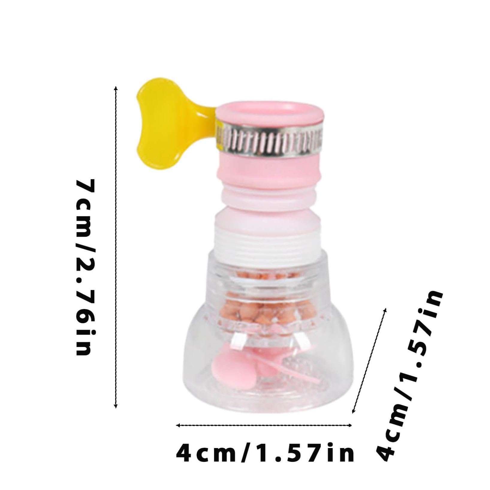 1PC Small Water Filter, Portable Faucet Splashing Proof Head Multicolor Kitchen Water Purification Filter Useful Powerful Kitchen and Bathroom Retractable Rotating Showerhead (1PC Pink) 3