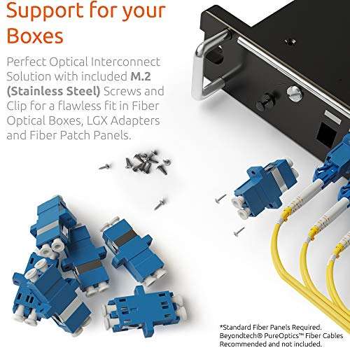 BEYONDTECH LC to LC Fiber Optic Coupler – Single Mode UPC Duplex Horizontal Adapter – Blue Female to Female Extender for LAN, SAN, & FTTH Networks – Fiber Couplers Series, 12 Pack 6