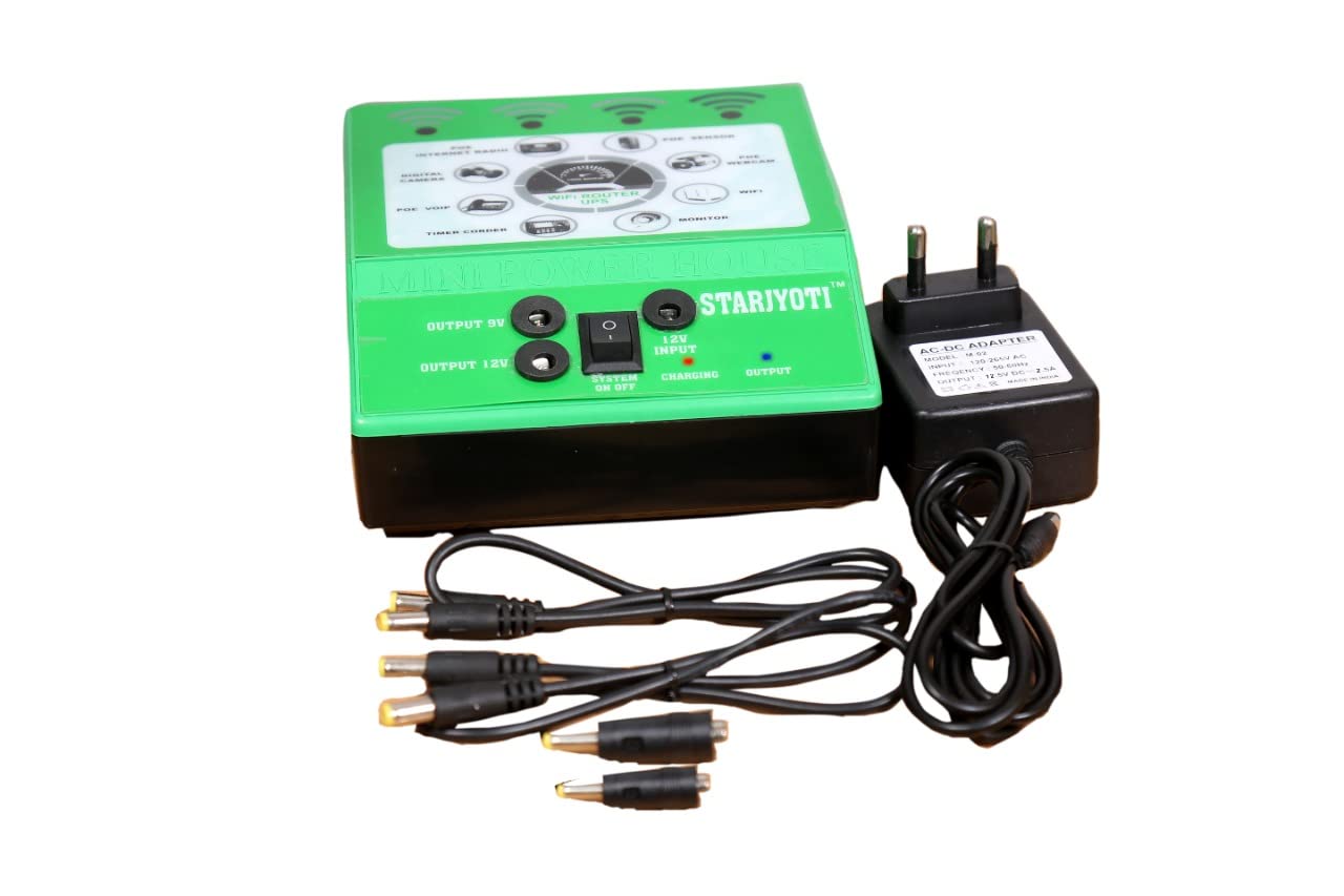 Mini UPS for Router, Modem, Genuine 4 Hours Backup with Super Fast Charger (Output 9V 12V, Green) 5