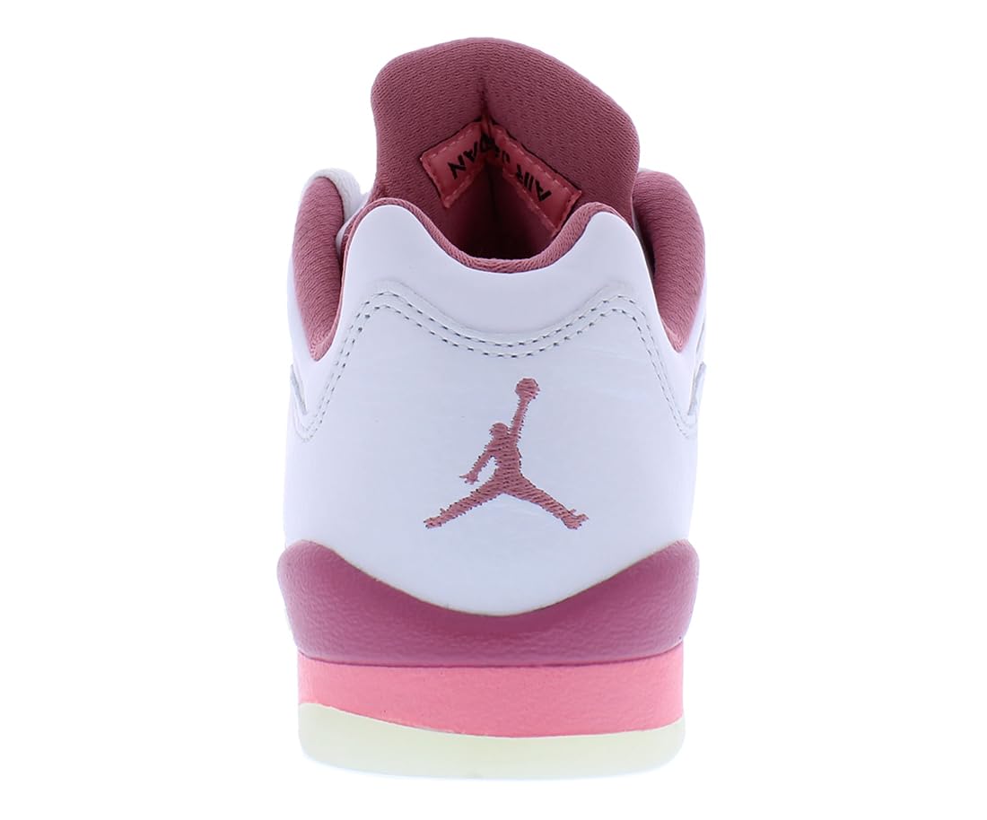 Jordan Boy's Air 5 Retro Low (Big Kid) White/Coral Chalk/Desert Berry/Black 7 Big Kid M 4