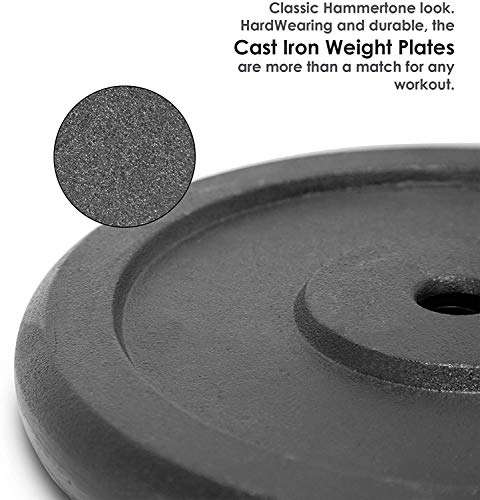 IRIS Fitness Standard 1 Inch / 25 mm Cast Iron Black Weight Disc Plates for Home, Gym, Fitness, Exercise, Workout, Fat Loss, Weight Lifting (5 kg x 4 Pcs) 6