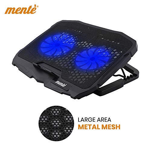 Mente Laptop Stand with Fan 2 USB Ports and 2 Super Silent Cooling Fan Laptop Cooling Pad (Black) 4