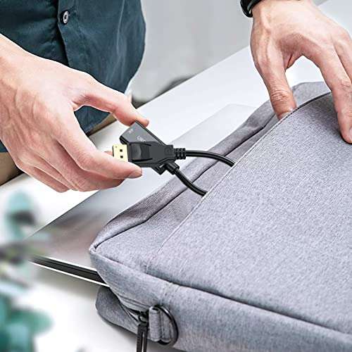 URELEGAN Displayport to HDMI Adapter 10-Pack, 4K UHD Not Bidirectional Display Port DP to HDMI Cable Male to Female Port Support Video & Audio Compatible with Computer, PC, Monitor, Projector, HDTV 6