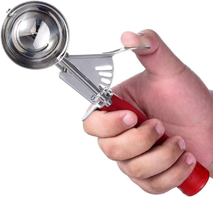 BLLUEX Stainless Steel Cookie Scoop for Baking, Multipurpose Melon Baller, Meatball Spring Scoops, Perfect Portion Sizes, Easy Food (RED) 1