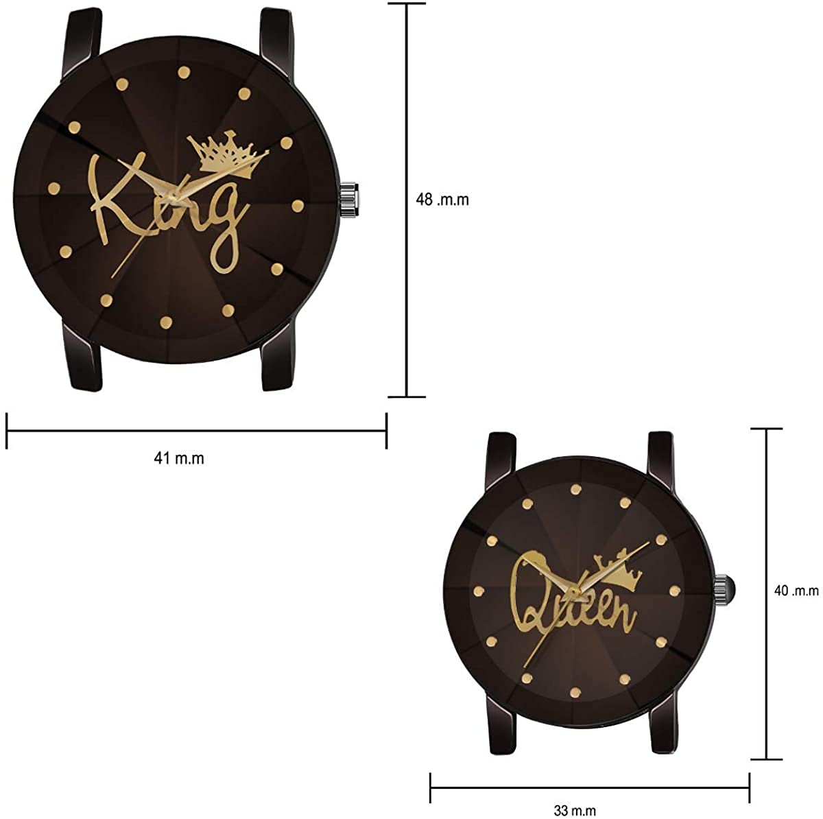 JINIK Combo of King Queen Watch for Men and Women |Couple Watches | Watches for Boys Stylish | Ladies Watch | Watch for Girls Stylish | Chain Watch 4