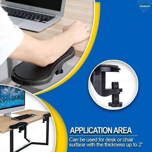 FreshDcart Adjustable Computer Arm Rest Ergonomic Attachable Computer Table Arm Support Stand Desk Rests Chair Extender for Home Office(Black Pack Of 1) 5