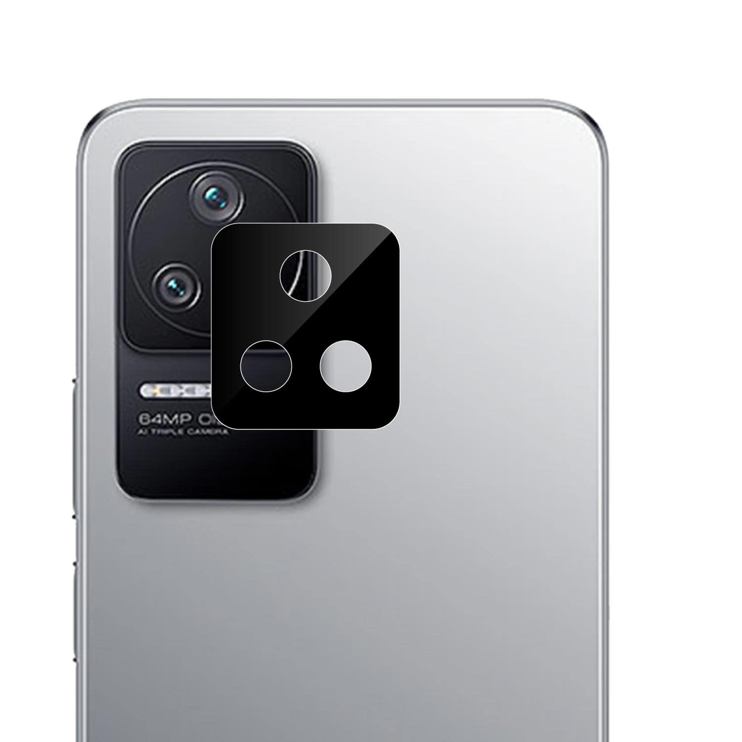 Kite Digital Compatible with Poco F4 [Black] Back Camera Lens Protector Tempered Glass - Full Camera Coverage and Easy Installation Kit 1